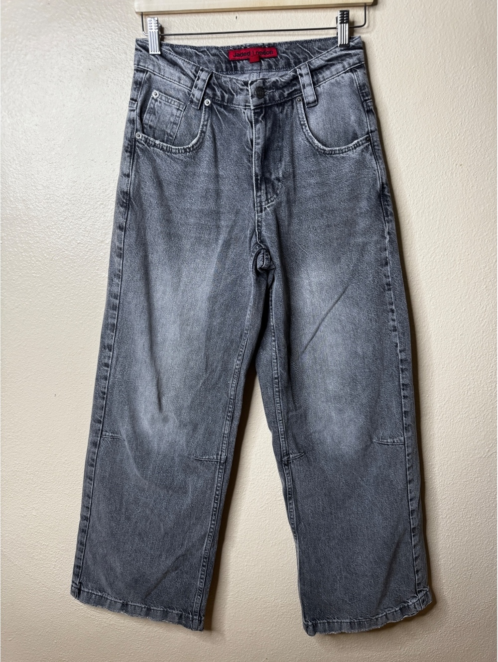 Jaded London Womens Size 26 Gray Acid Wash Wide Leg Baggy Jeans Y2K